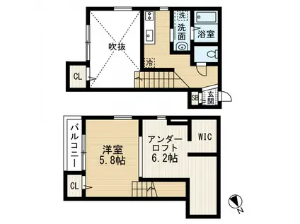 CASANEGRA井尻(1SK/1階)の間取り写真