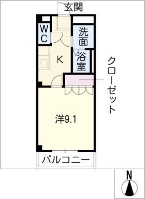 エスポアールT&Y(1K/2階)の間取り写真