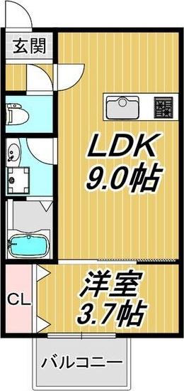 LECOCON刈谷(1LDK/2階)の間取り写真