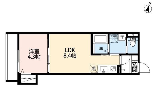 ROBOT HOME 金町(1LDK/1階)の間取り写真