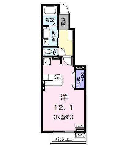 ロイヤル川前II(ワンルーム/1階)の間取り写真