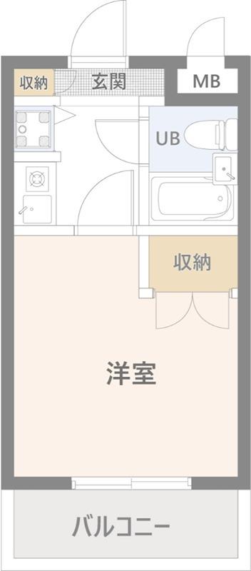 ジョイフル田園調布(1K/3階)の間取り写真