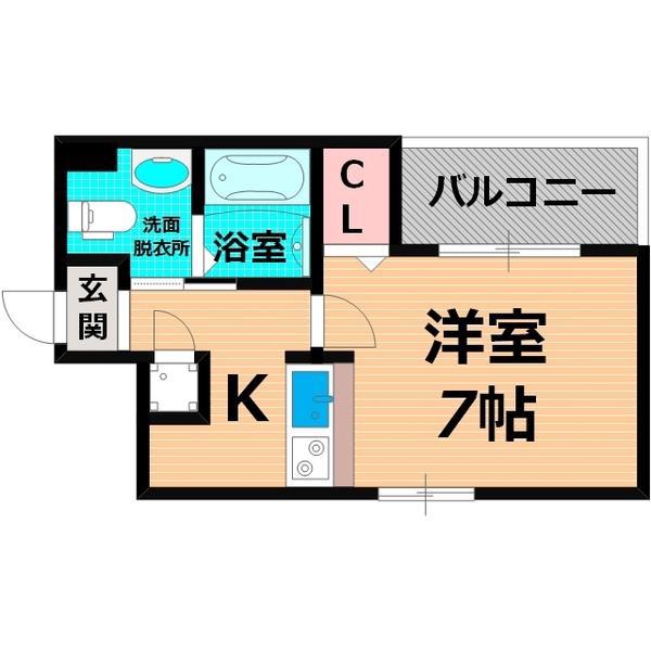 ヴァンクール城東(1K/8階)の間取り写真