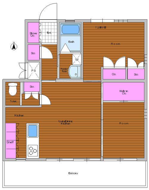 PLATEAU(2LDK/1階)の間取り写真