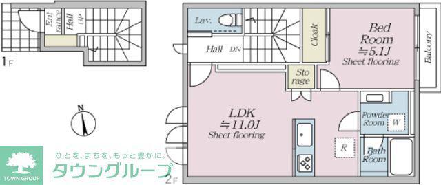 オルキデ蘆花公園(1LDK/2階)の間取り写真