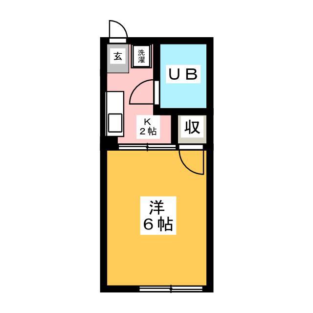 シティハイム 松楽(1K/1階)の間取り写真