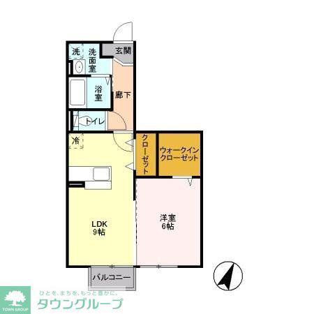 PRIMEVERE(1LDK/2階)の間取り写真