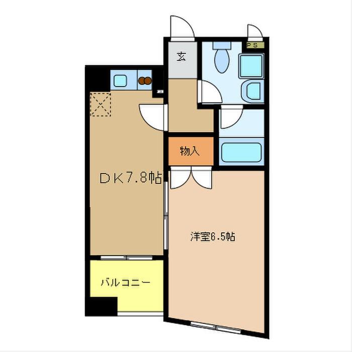 ルミエール北大路(1DK/3階)の間取り写真