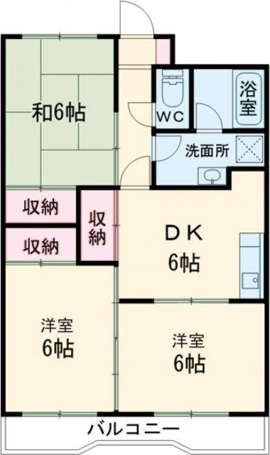 レジデンス親和(3DK/3階)の間取り写真