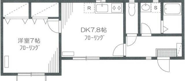 パルコート南品川(1DK/2階)の間取り写真