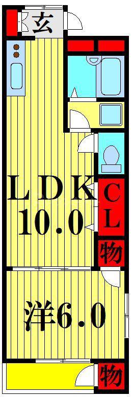 清和マンション(1LDK/1階)の間取り写真