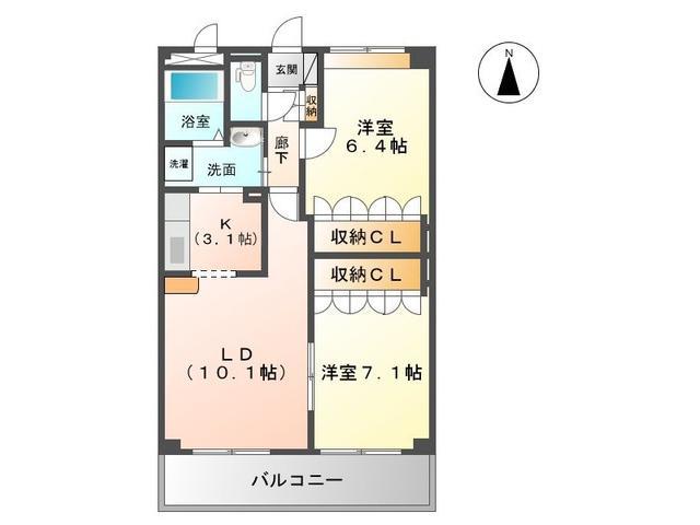グレイスヴィラ(2LDK/2階)の間取り写真