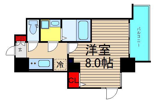 エスレジデンス西長堀(1K/5階)の間取り写真