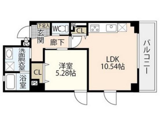 アドバンスM(1LDK/5階)の間取り写真
