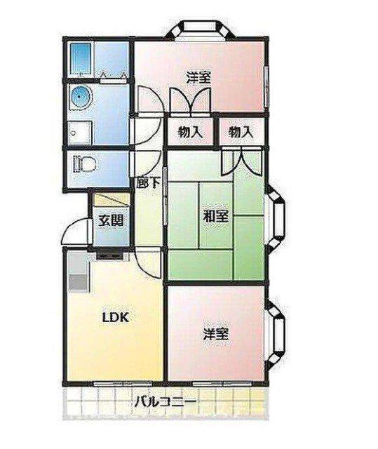 フラワーコート(3LDK/2階)の間取り写真