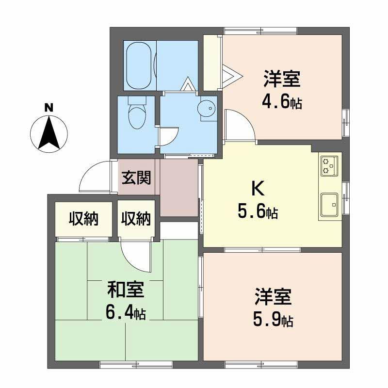MAISON LUNA(3K/2階)の間取り写真