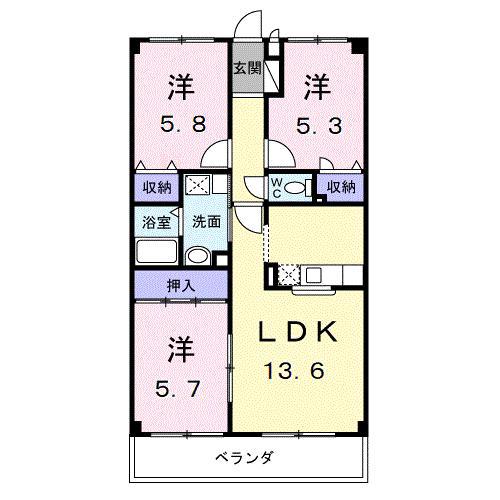 ヴィラアネックス(3LDK/3階)の間取り写真