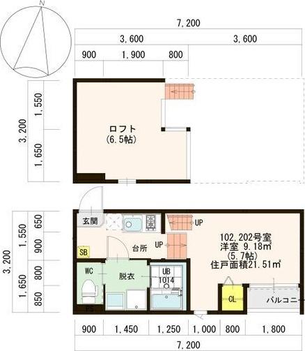 STAGE名駅(1K/1階)の間取り写真