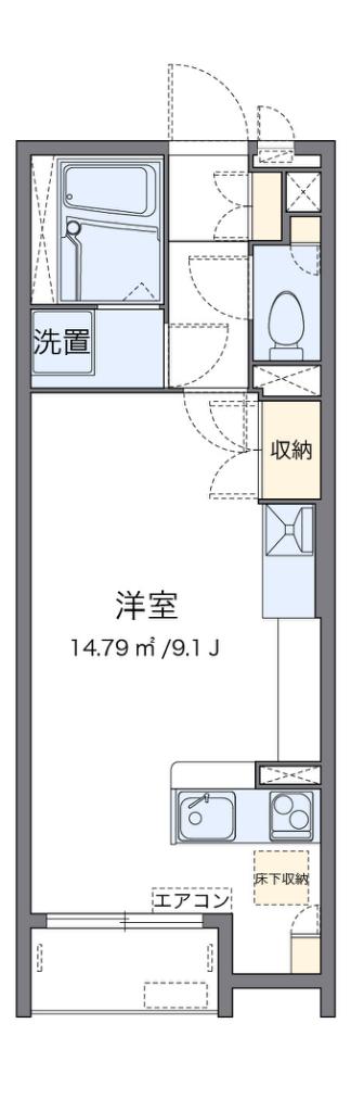 レオネクストCREA南館(ワンルーム/1階)の間取り写真