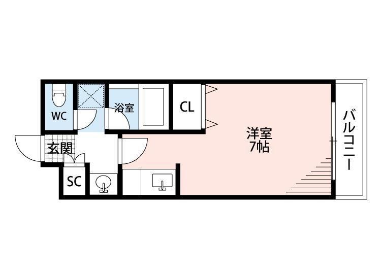 ビバリーズ21(ワンルーム/1階)の間取り写真