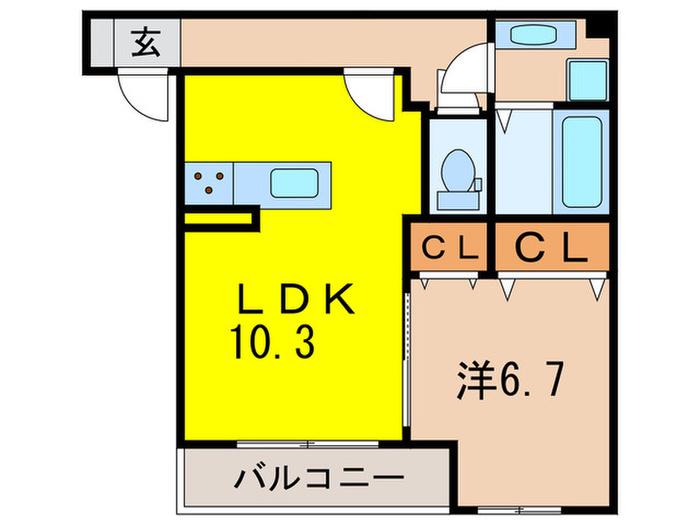 チェーン・パレス上甲子園(1LDK/3階)の間取り写真
