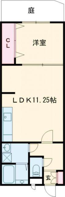 ホームズネオ桂(1LDK/1階)の間取り写真