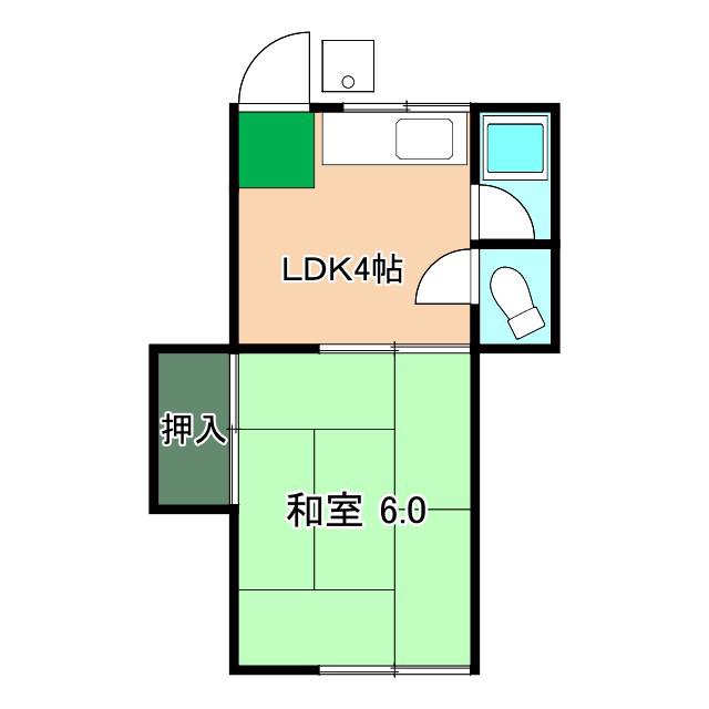 ブルーハイツ一宮東町(1K/2階)の間取り写真