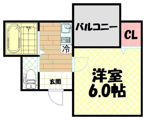 コアロード2000(1K/5階)の間取り写真