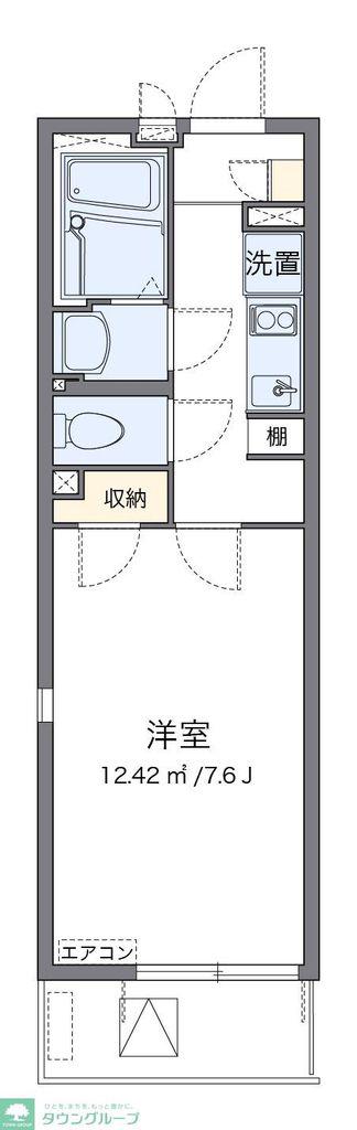 クレイノMEMORY(1K/2階)の間取り写真
