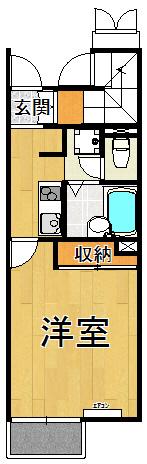 レオネクストさくら五段坂Ⅰ(1K/2階)の間取り写真