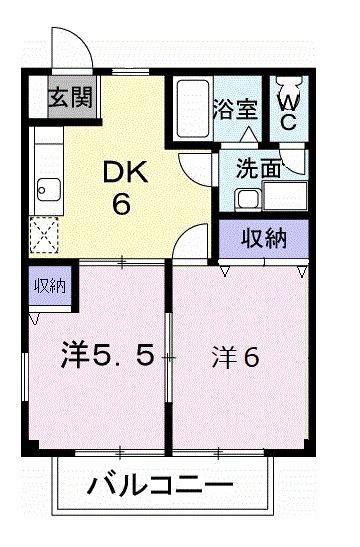 ミユパレス(2DK/2階)の間取り写真