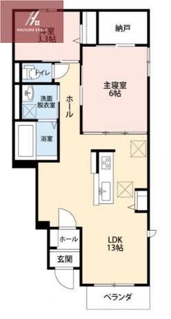 シャンピア新今里(1SLDK/1階)の間取り写真