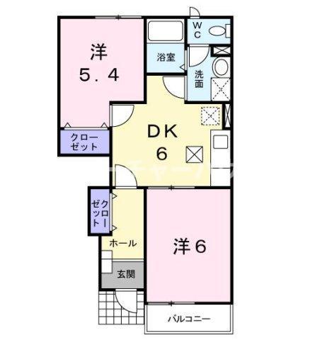 白蔵 IIIA(2DK/1階)の間取り写真