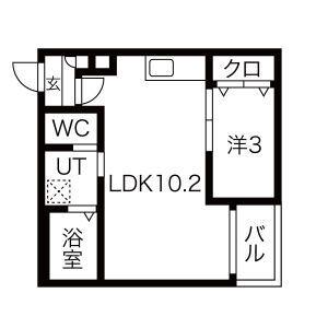 WARREN HARUTAI(1LDK/1階)の間取り写真