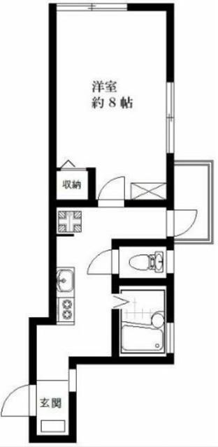 プランドール松庵(1K/2階)の間取り写真