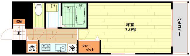 セイワパレス玉造上町台(1K/5階)の間取り写真