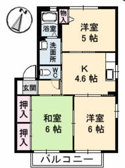 フロールドメゾンC棟(3K/1階)の間取り写真