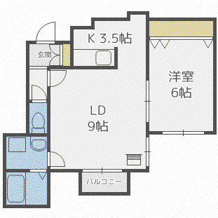 クラリス琴似(1LDK/4階)の間取り写真