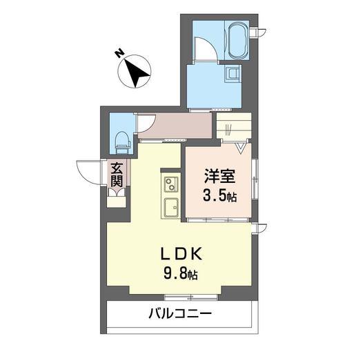 ラ・セラヴィ(1LDK/3階)の間取り写真