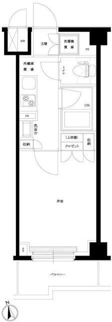 ルーブル仲六郷弐番館(1K/4階)の間取り写真