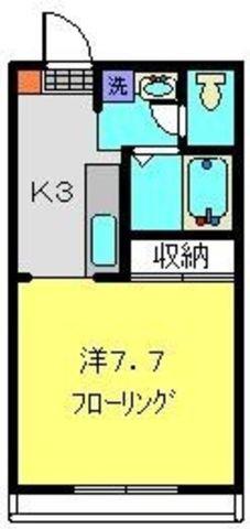 ヒルサイド日吉(1K/1階)の間取り写真
