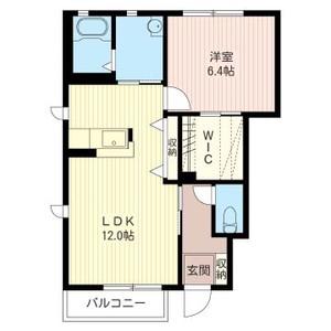 リバティA(1LDK/1階)の間取り写真