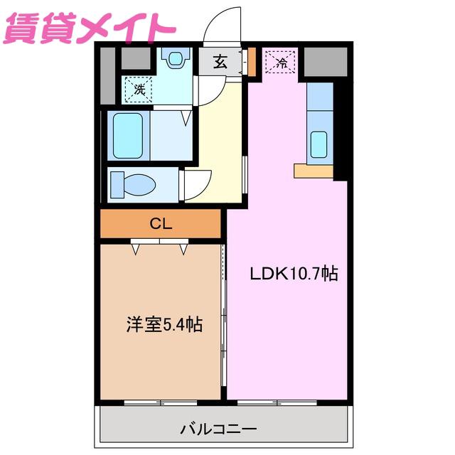平田パークヒルズ グッドスリー(1LDK/1階)の間取り写真