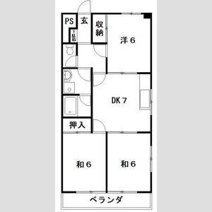 ハイツスペイン村(3DK/3階)の間取り写真