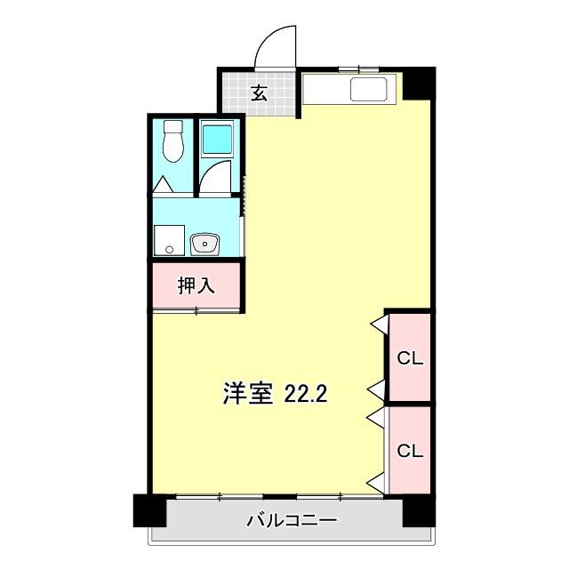 TREASURE HOUSE(ワンルーム/4階)の間取り写真