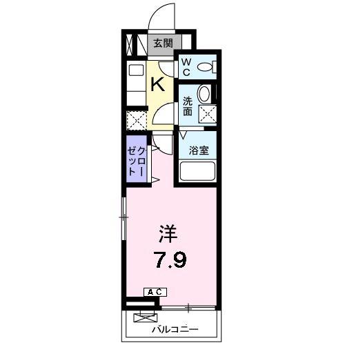 グリーンテラス5(1K/2階)の間取り写真