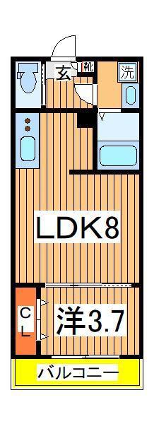 AJ柏ウエストⅢ(1LDK/1階)の間取り写真