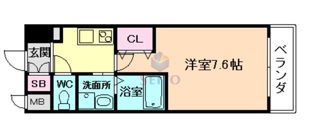 COMFORESPA新大阪(1K/9階)の間取り写真