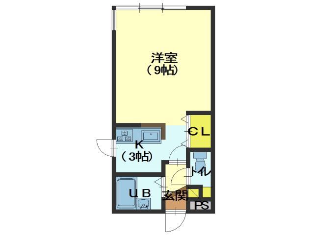 ノースコート深堀I(1K/3階)の間取り写真