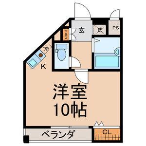 ベイサージュ(ワンルーム/2階)の間取り写真